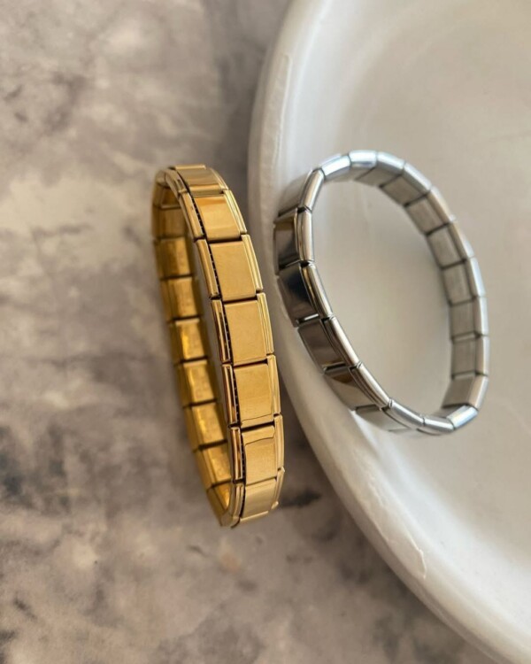 Italian bracelet silver and gold with and without charms
